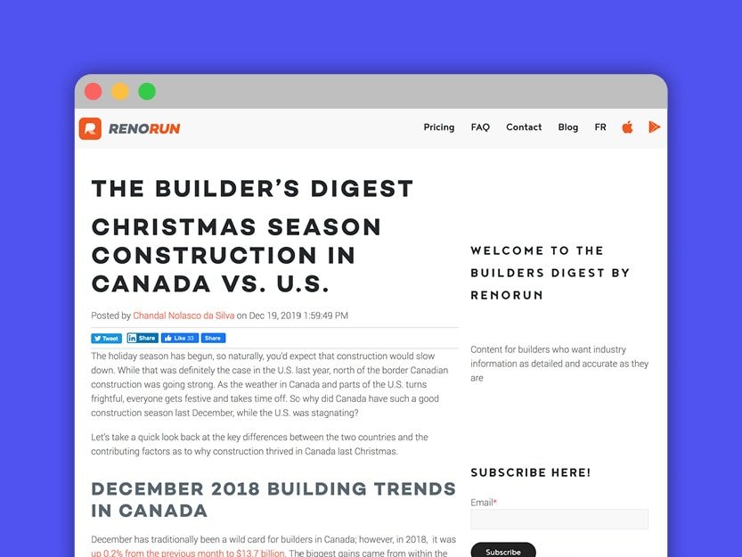 Portfolio Icons - Blog Post - RenoRun - Christmas Construction