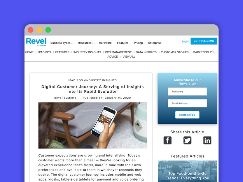 Portfolio Icons - Blog Post - Revel Systems – Digital Customer Journey