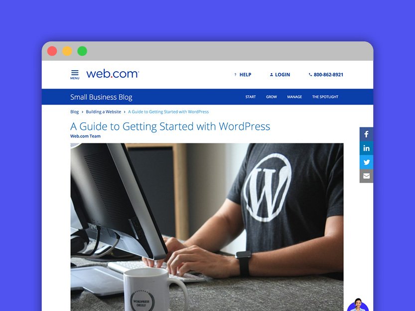 Portfolio Icons - Blog Post - Web-com - Getting Started with Wordpress