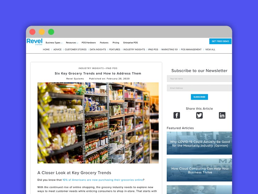Website thumbnail of blog post from Revel Systems - Six Key Grocery Trends and How to Address Them