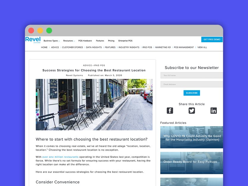 Portfolio Icons - Blog Post - Revel Systems – Success Strategies for Choosing the Best Restaurant Location